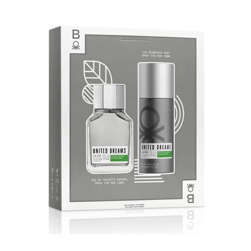 Set Benetton United Dreams AIM HIGH EDT 100ml + Deo 150ml