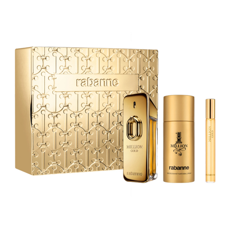 Set Paco Rabanne Million Gold EDP Intense 100 ml + Deo 150 ml + Travel Spray 10 ml HD 2024 COS4310