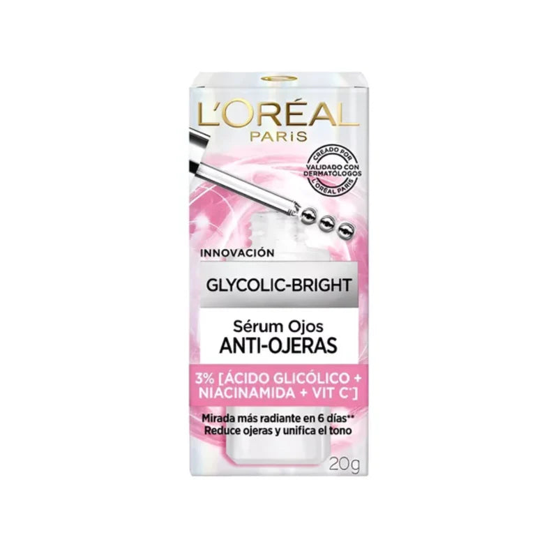 Sérum de Ojos LOréal Paris Antiojeras Glycolic Bright 20 gr