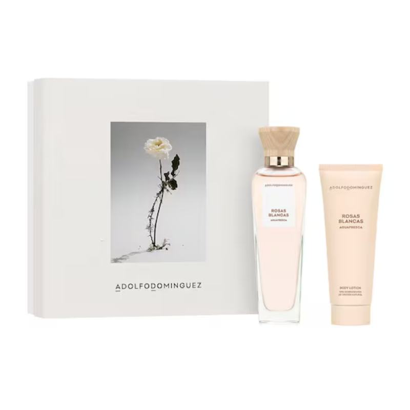 Set Perfume Adolfo Dominguez Agua Frescas Blancas EDT 120 ml + Loción para el Cuerpo 75 ml