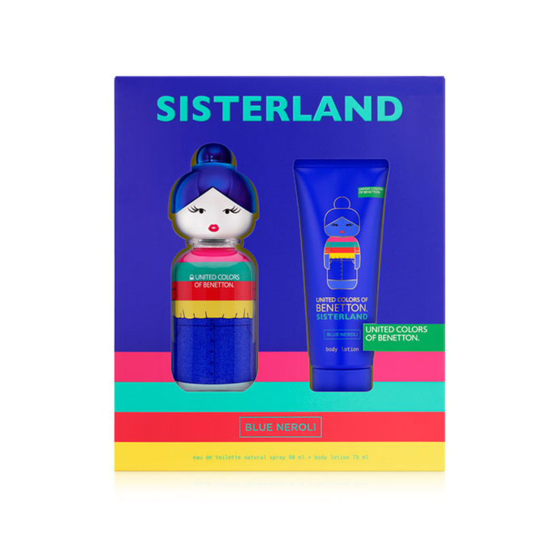 Set Perfume Benetton Sisterland Blue Neroli EDT 80 ml + Body Lotion 75 ml