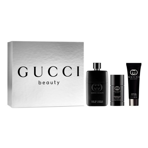 Set Perfume Gucci Guilty EDP pour Homme 90 ml + Deo 75 ml + Shower Gel 50 ml de Gucci